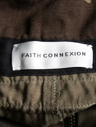 Pre-owned Faith Connexion Camouflage Cargo Shorts In Green