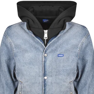 Hugo Blue Enjo Bomber Denim Jacket Blue In Blue