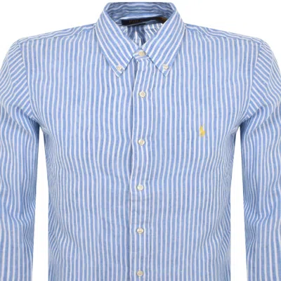 Ralph Lauren Striped Long Sleeved Shirt Blue In Blue