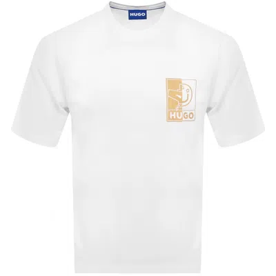 Hugo Blue Nedix T Shirt White In White