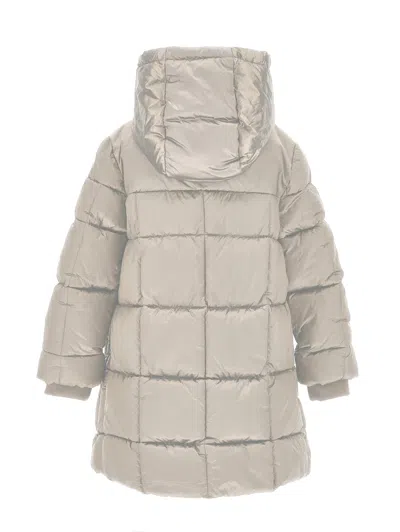 Monnalisa Down Jacket With Hood In Neutral