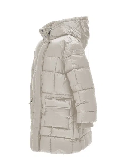 Monnalisa Down Jacket With Hood In Neutral