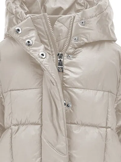 Monnalisa Down Jacket With Hood In Neutral