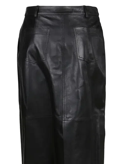 Desa 1972 Leather Midi Skirt In Black
