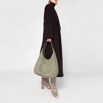 Stella Mccartney Large Khaki Hobo Bag With Logo