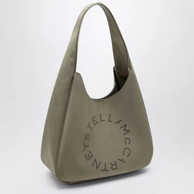 Stella Mccartney Large Khaki Hobo Bag With Logo