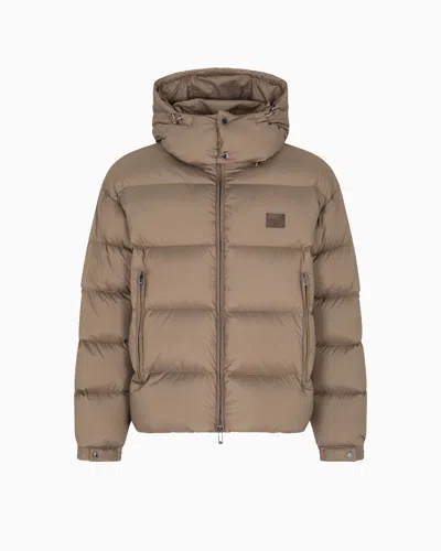 Emporio Armani Water-repellent, Quilted Ripstop Nylon Hooded Down Jacket