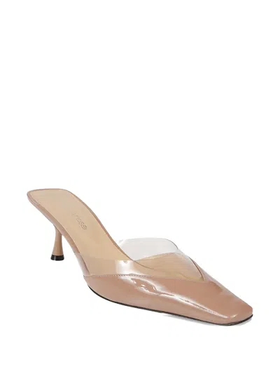 Sergio Rossi Leather Heeled Mules In Neutral