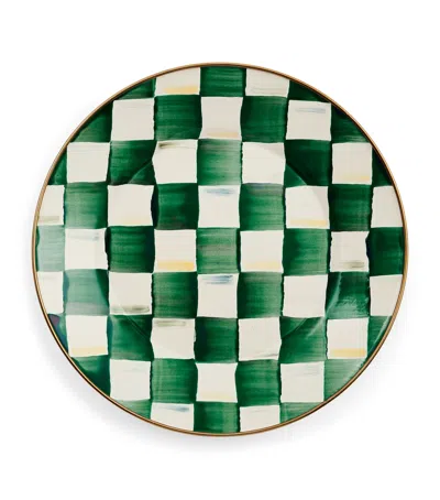 Mackenzie-childs Emerald Check Dinner Plate