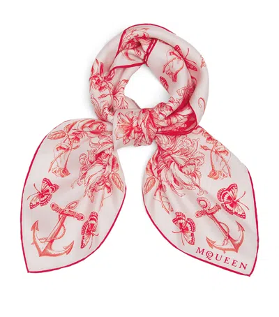 Alexander Mcqueen Silk Sailor Tattoo Scarf