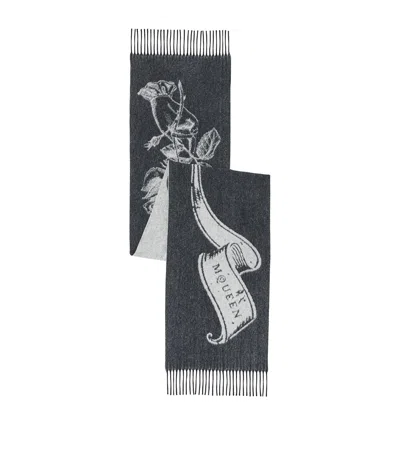 Alexander Mcqueen Cashmere-wool Tattoo Scarf