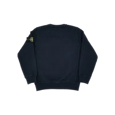 Stone Island Rganic Cotton Crewneck Sweatshirt Kids In Blue