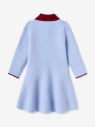 Self-portrait Self Portrait Girls Ribbed Knit Dress In Blue
