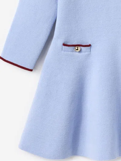 Self-portrait Self Portrait Girls Ribbed Knit Dress In Blue
