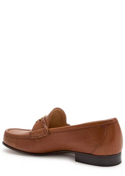 Valentino Vlogo Medallion Leather Loafers