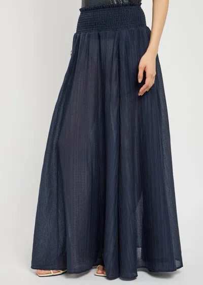 Luxe De Valentina Palma Embroidered Maxi Skirt In Blue