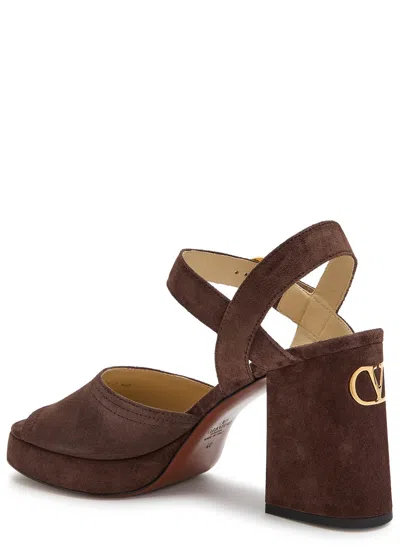 Valentino Fawcette Suede Platform Sandals With 100mm Heel
