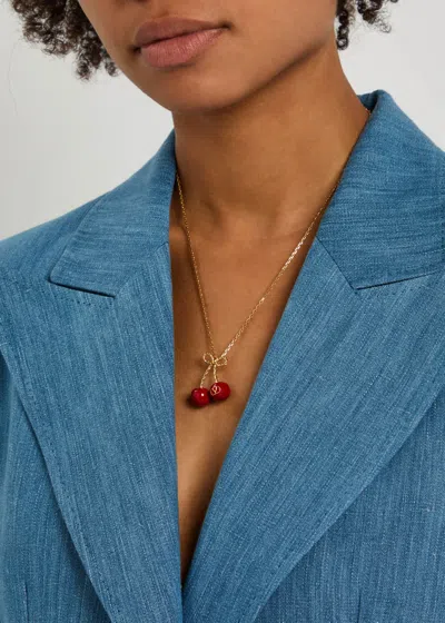 Valentino Garavani Chez Valentino Cherryfic Pendant Necklace In Gold