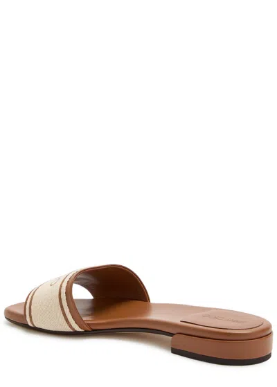 Jimmy Choo Joa Logo Canvas And Leather Sliders