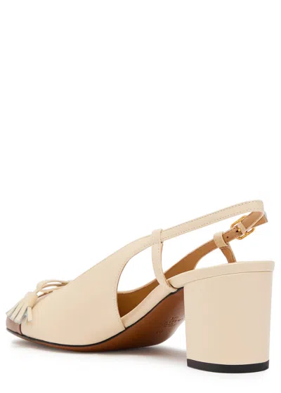 Valentino Leather Valet Du Roi Slingback Heels 60 In Nude