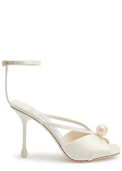Jimmy Choo 95mm Siva Pearl-embellished Sandals In White