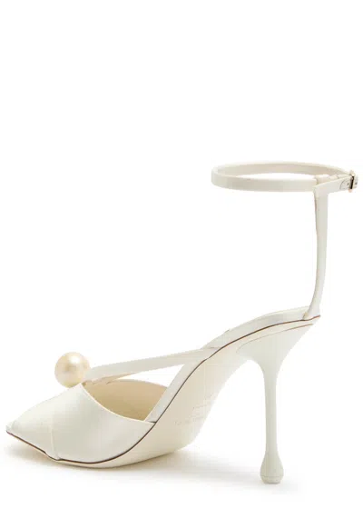 Jimmy Choo 95mm Siva Pearl-embellished Sandals In White