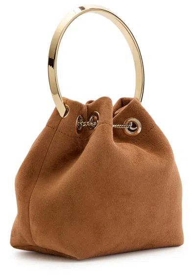 Jimmy Choo Brown Bon Bon Mini Bucket Bag