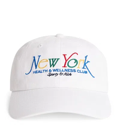 Sporty And Rich Cotton Embroidered Baseball Cap In White
