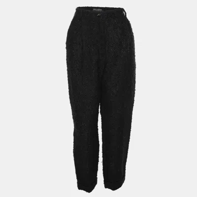 Pre-owned Dolce & Gabbana Brown Fuzzy Wool Blend Carrot Fit Trousers S