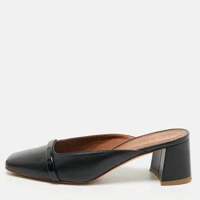 Pre-owned Malone Souliers Black Leather Square Toe Mules Size 35
