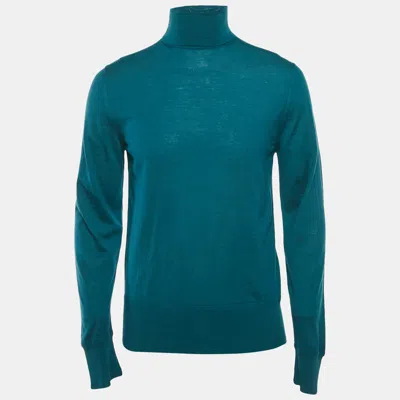 Pre-owned Tom Ford Bottle Green Cashmere Knit Turtleneck Sweater L