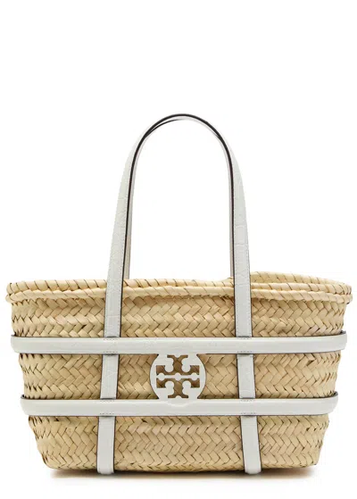 Tory Burch Ella Small Logo-embellished Straw Tote