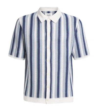 Wax London Crochet Stripe Shirt In Multi