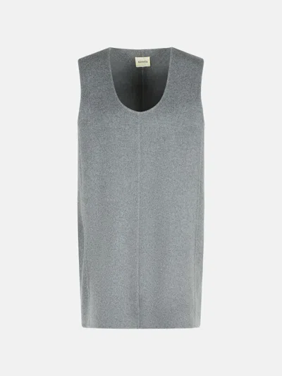 Khaite 'nyona' Grey Wool Dress