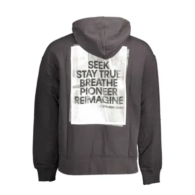 Calvin Klein Elevated Black Cotton Hooded Sweatshirt In Gray