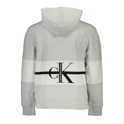 Calvin Klein Elegant Gray Hooded Sweatshirt With Contrasting Details In Gray