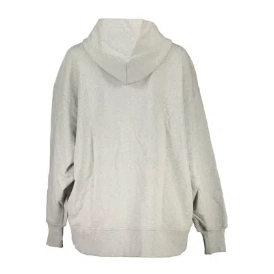 Calvin Klein Sleek Gray Cotton Zip Hoodie With Logo
