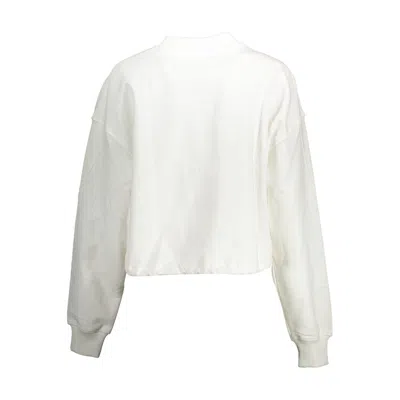 Calvin Klein Elegant White Cotton Sweatshirt With Chic Details