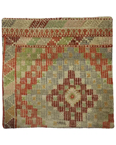 Pasargad Home Vintage Turkish Kilim Wool Pillow Case In Multi