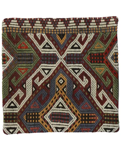 Pasargad Home Vintage Turkish Kilim Wool Pillow Case In Multi