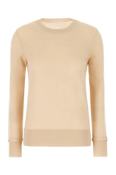 Chloé Crewneck Knitted Jumper In Neutral