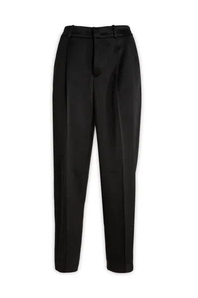 Pt Torino High-waisted Tapered Trousers In Black