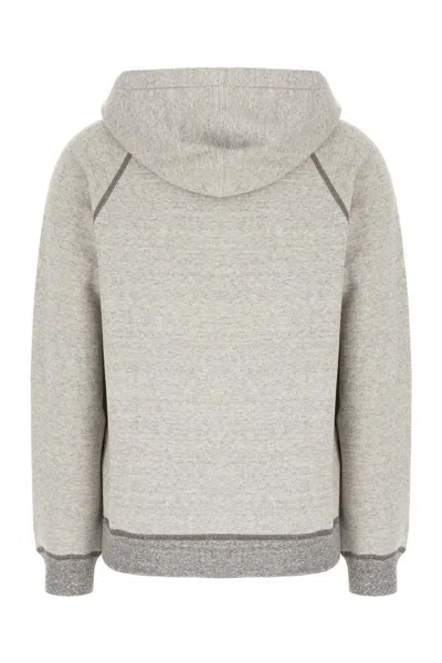 Chloé Hooded Cotton Blend Sweatshirt With Kangaroo Pocket In Gray