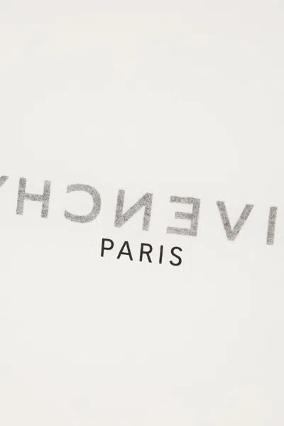 Givenchy White Crewneck T-shirt With Logo Print In Cotton Man In White