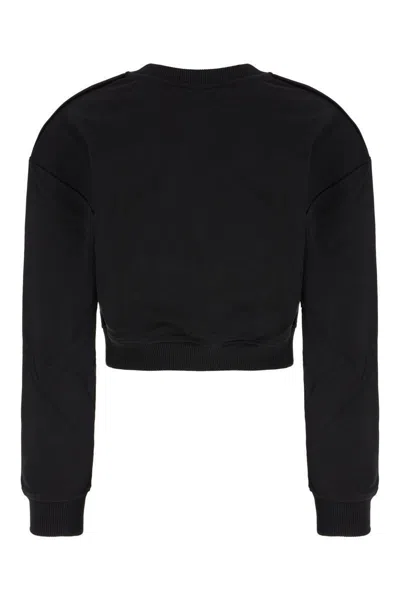 Balmain Black Cotton Sweatshirts In Black