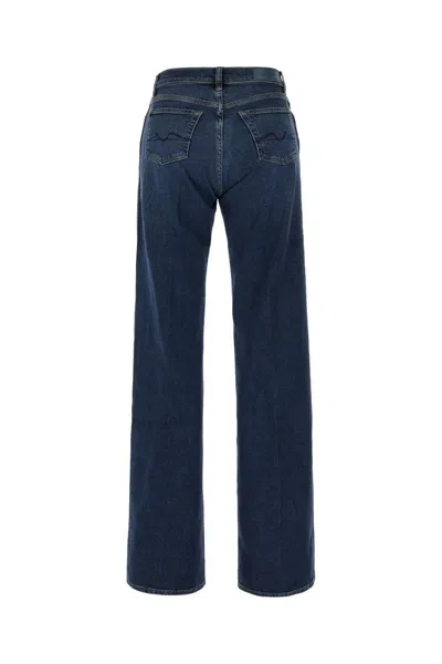 7 For All Mankind Denim Trousers With Belt Loops In Blue