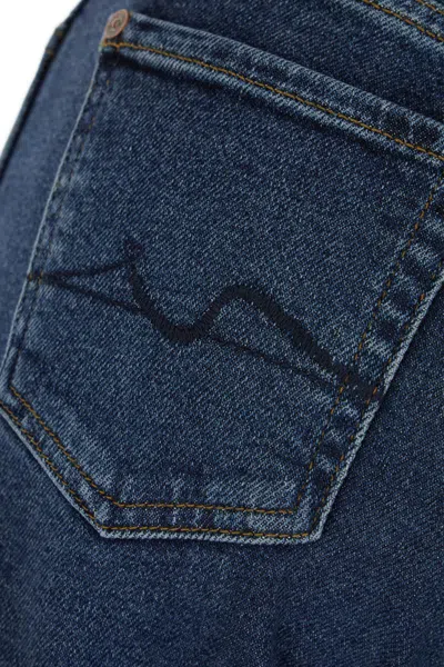 7 For All Mankind Denim Trousers With Belt Loops In Blue