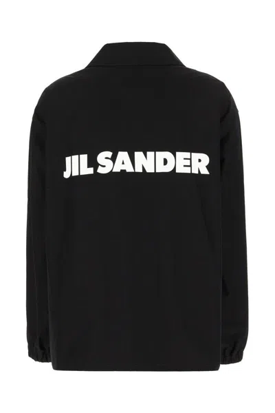 Jil Sander Women Black Cotton Windbreaker In Black