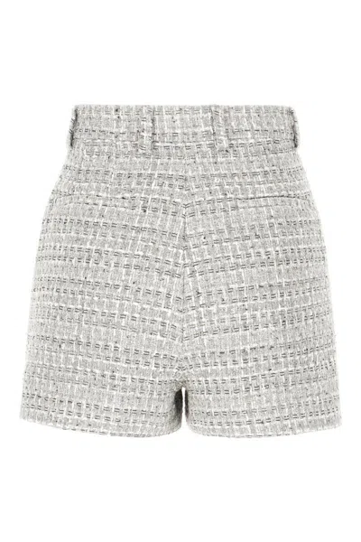 Dolce & Gabbana Tweed Shorts In Gray