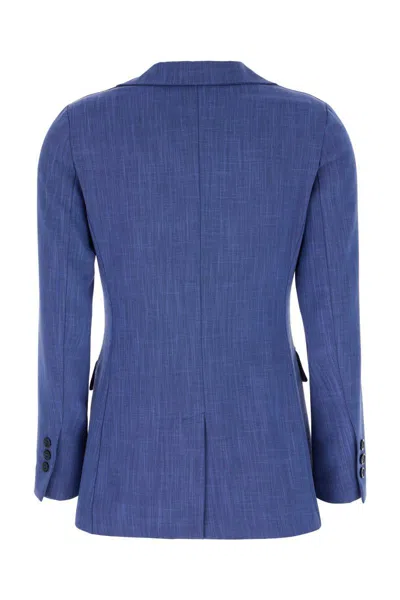 Post Scriptum Two-button Linen Blazer In Blue